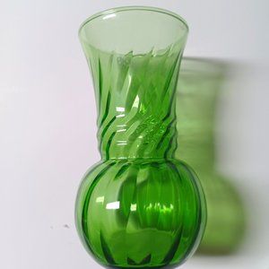 Vintage 1950s to 1960s Retro Harding Forest Green Anchor Hocking Glass Vase